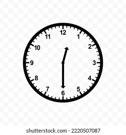 Vector illustration of half past twelve icon sign and symbol. colored icons for website design .Simple design on transparent background (PNG).