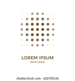Vector illustration. Vector Halftone Dots Logo Design Template. Abstract square halftone shape.
