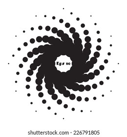 Vector illustration of halftone galaxy spiral