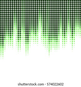 Vector illustration with halftone patterns. Colorful green abstract vector background.