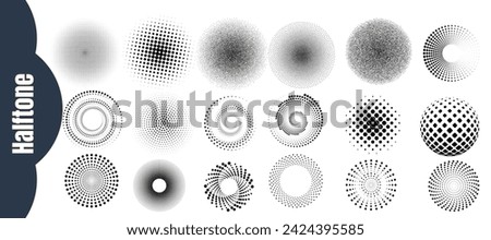Vector illustration halftone. Set of Abstract halftone pattern. Lines and dots. Abstract hipster memphis shape vector background