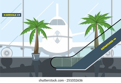 Vector illustration. Hall Airport