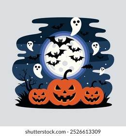 A vector illustration of a halloween