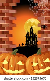 A vector illustration of Halloween background design for Halloween poster