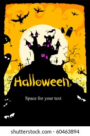 Vector illustration Halloween background for party invitation