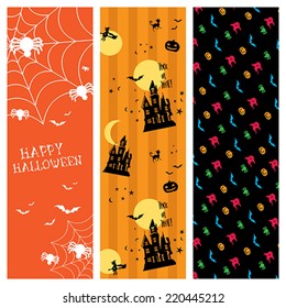 Una ilustración vectorial del diseño de pancartas de Halloween