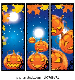 vector illustration of halloween banners