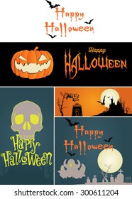 Vector illustration of Halloween banners
