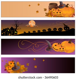 Vector illustration of halloween banners