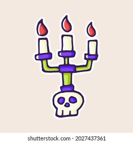 Vector Illustration Of Halloween Candelabra.