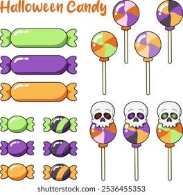vector illustration of halloween candies