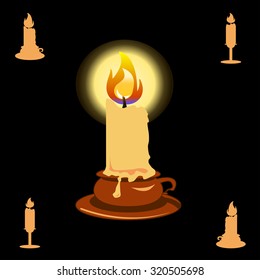 Vector illustration of Halloween candle