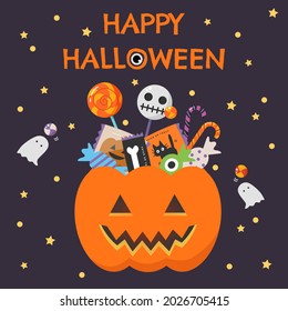 Vector illustration of Halloween candy