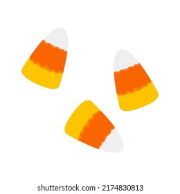 Vector Illustration Of  Halloween Candy Corn Isolated On Background.