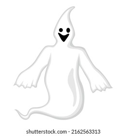 Vector illustration of halloween cartoon scary ghost