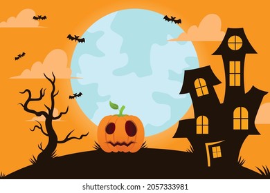 Vector illustration of halloween. Halloween celebration October 31st. Halloween illustration background.