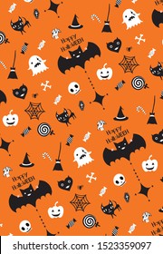 vector illustration of Halloween character pattern