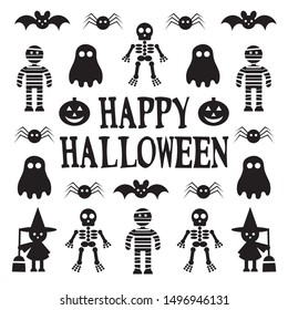 Vector illustration of Halloween characters