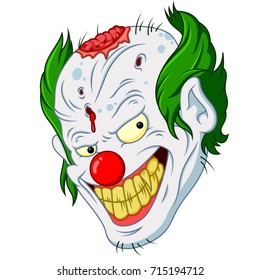 vector illustration of halloween clown face cartoon