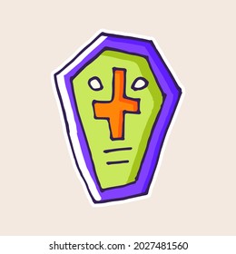 Vector illustration of halloween coffin.
