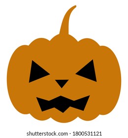 Vector illustration of Halloween concept. Scary pumpkin on white background.
