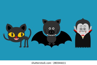 Vector illustration - halloween costume characters