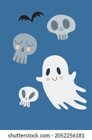 Vector illustration of Halloween creatures
