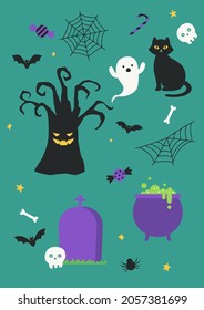 Vector illustration of Halloween day.