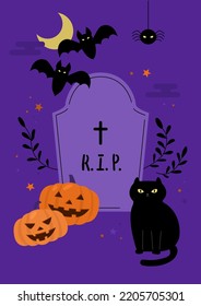 Vector Illustration Of Halloween Day.