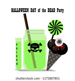 Vector illustration with halloween day elements. Isolated on white background.
