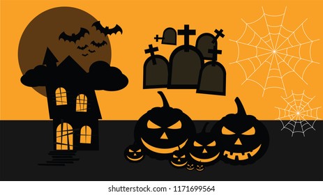 Vector Illustration of Halloween Design Elements.