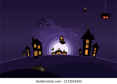 Vector Illustration of Halloween Design Elements and template. Icon set.