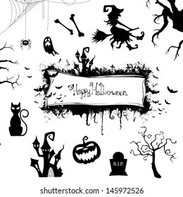 Vector Illustration of Halloween Design Elements