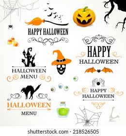 Vector Illustration of Halloween Design Elements