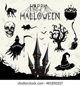 Vector Illustration of Halloween Design Elements