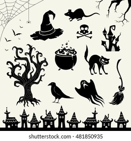 Vector Illustration of Halloween Design Elements