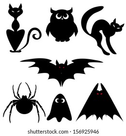 Vector illustration of halloween element set.