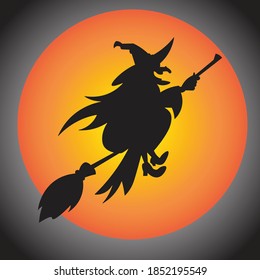 vector illustration of halloween evil witch symbol