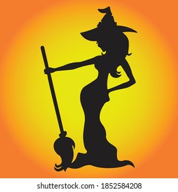 vector illustration of halloween evil witch symbol