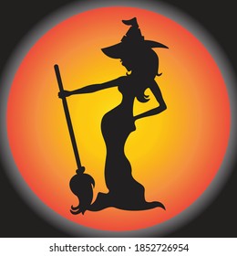 vector illustration of halloween evil witch symbol