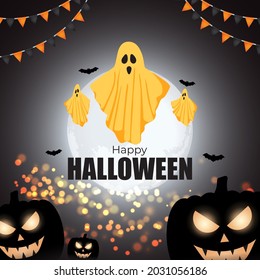 Vector illustration of Halloween festival, banner, greeting, flyer