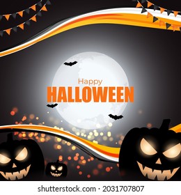 Vector illustration of Halloween festival, banner, greeting, flyer