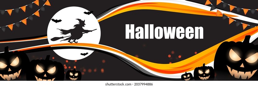 Vector illustration of Halloween festival, banner, greeting, flyer