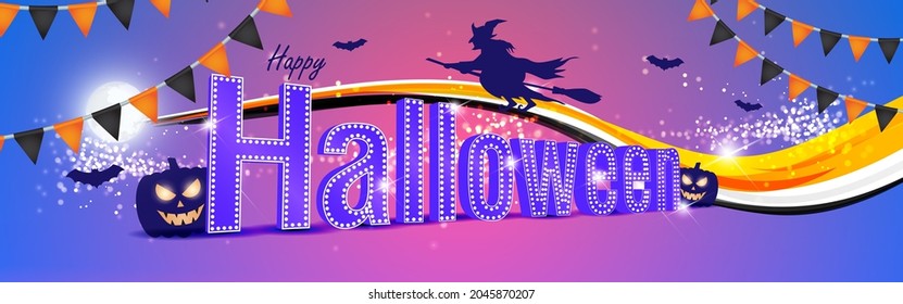 Vector illustration of Halloween festival, banner, greeting, flyer
