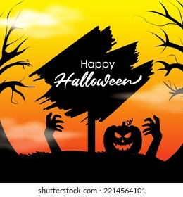 Vector illustration of Halloween festival banner greeting