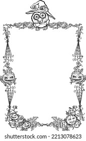 vector Illustration halloween frame border background 