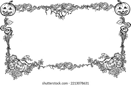 vector Illustration halloween frame border background 