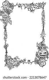 fondo del marco de halloween de ilustración vectorial 