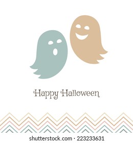 Vector illustration for Halloween. Funny ghosts. Can be used for flyers, for a poster for a banner or postcard.