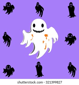 Vector illustration of Halloween ghost
